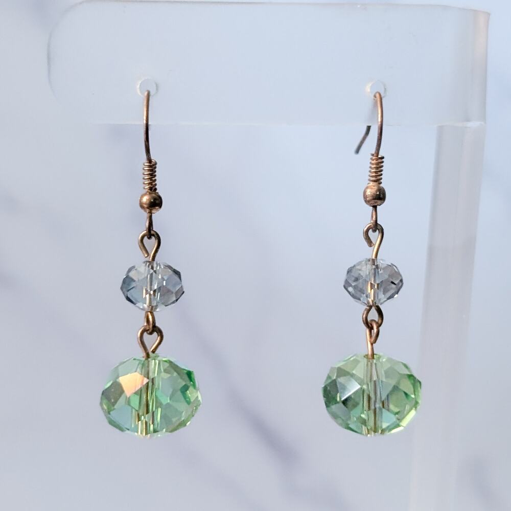 Vintage Hook Earrings Blue & Green Tones Dangle
